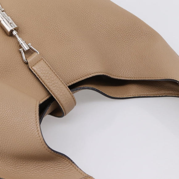GUCCI Jackie Shoulder Bag Leather Beige Silver 362968 Auth ep16073V