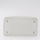 Christian Dior Lady Dior Canage Hand Bag Leather White Silver Auth ep16079-12