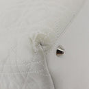 Christian Dior Lady Dior Canage Hand Bag Leather White Silver Auth ep16079-15