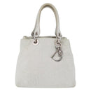 Christian Dior Lady Dior Canage Hand Bag Leather White Silver Auth ep16079-2