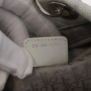 Christian Dior Lady Dior Canage Hand Bag Leather White Silver Auth ep16079-24