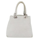 Christian Dior Lady Dior Canage Hand Bag Leather White Silver Auth ep16079-4