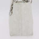 Christian Dior Lady Dior Canage Hand Bag Leather White Silver Auth ep16079-6