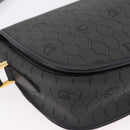 Christian Dior Honeycomb Canvas Shoulder Bag PVC Black Gold Auth ep16081A-9