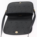 Christian Dior Honeycomb Canvas Shoulder Bag PVC Black Gold Auth ep16081A-11