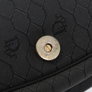 Christian Dior Honeycomb Canvas Shoulder Bag PVC Black Gold Auth ep16081A-20