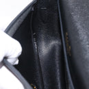Christian Dior Honeycomb Canvas Shoulder Bag PVC Black Gold Auth ep16081A-23