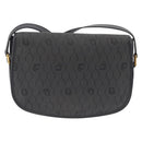 Christian Dior Honeycomb Canvas Shoulder Bag PVC Black Gold Auth ep16081A-2