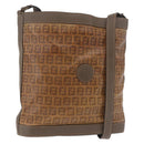 FENDI Zucchino Canvas Shoulder Bag PVC Beige Auth ep16083-1
