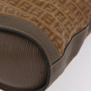 FENDI Zucchino Canvas Shoulder Bag PVC Beige Auth ep16083-18