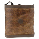 FENDI Zucchino Canvas Shoulder Bag PVC Beige Auth ep16083-13