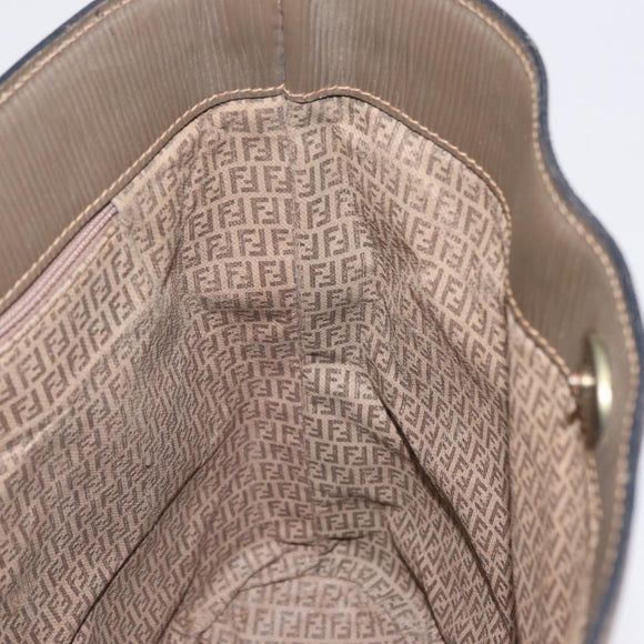 FENDI Zucchino Canvas Shoulder Bag PVC Beige Auth ep16083