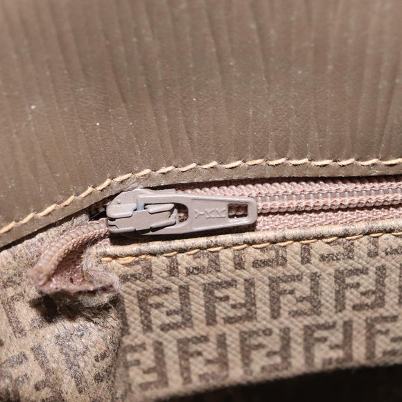 FENDI Zucchino Canvas Shoulder Bag PVC Beige Auth ep16083