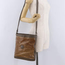 FENDI Zucchino Canvas Shoulder Bag PVC Beige Auth ep16083-28