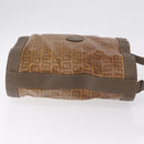FENDI Zucchino Canvas Shoulder Bag PVC Beige Auth ep16083-4