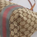 GUCCI GG Canvas Tote Bag Beige Gold 211970 Auth ep16087-13