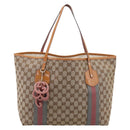 GUCCI GG Canvas Tote Bag Beige Gold 211970 Auth ep16087-2
