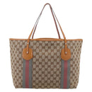 GUCCI GG Canvas Tote Bag Beige Gold 211970 Auth ep16087-3