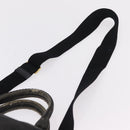 PRADA Canapa MM Hand Bag Canvas 2way Black Gold Auth ep16090-14