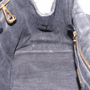 PRADA Canapa MM Hand Bag Canvas 2way Black Gold Auth ep16090-22