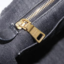 PRADA Canapa MM Hand Bag Canvas 2way Black Gold Auth ep16090-23