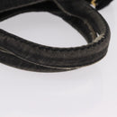 PRADA Canapa MM Hand Bag Canvas 2way Black Gold Auth ep16090-7