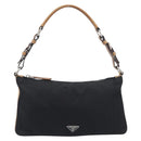 PRADA Hand Bag Nylon Black Silver Auth ep16093-2