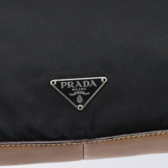PRADA Hand Bag Nylon Black Silver Auth ep16093