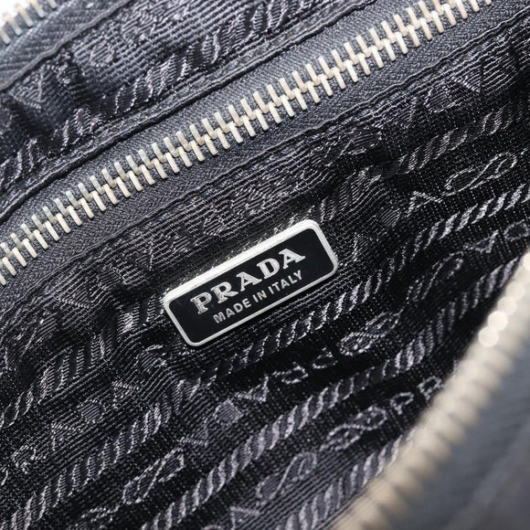 PRADA Hand Bag Nylon Black Silver Auth ep16093