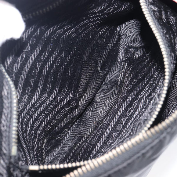 PRADA Hand Bag Nylon Black Silver Auth ep16093