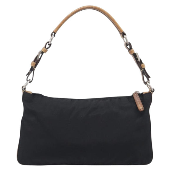 PRADA Hand Bag Nylon Black Silver Auth ep16093