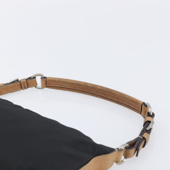 PRADA Hand Bag Nylon Black Silver Auth ep16093