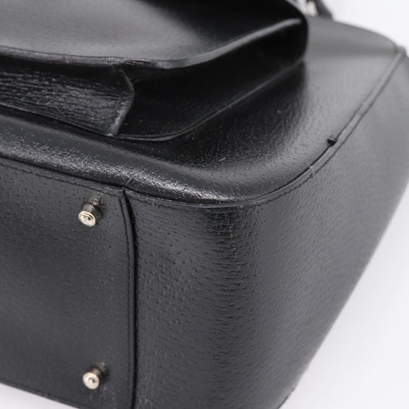 GUCCI Hand Bag Leather 2way Black Silver 000 2058 0307 5 Auth ep16094