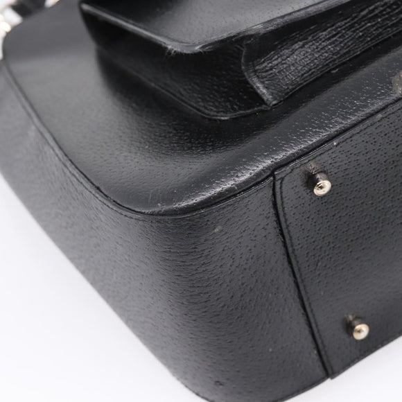 GUCCI Hand Bag Leather 2way Black Silver 000 2058 0307 5 Auth ep16094