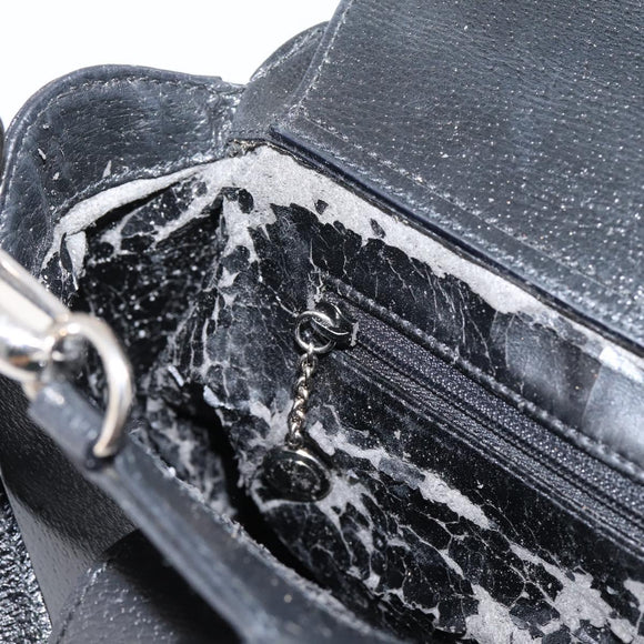 GUCCI Hand Bag Leather 2way Black Silver 000 2058 0307 5 Auth ep16094