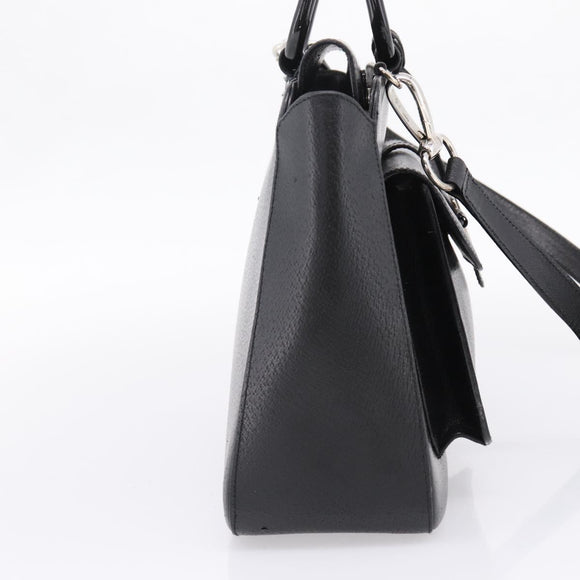 GUCCI Hand Bag Leather 2way Black Silver 000 2058 0307 5 Auth ep16094