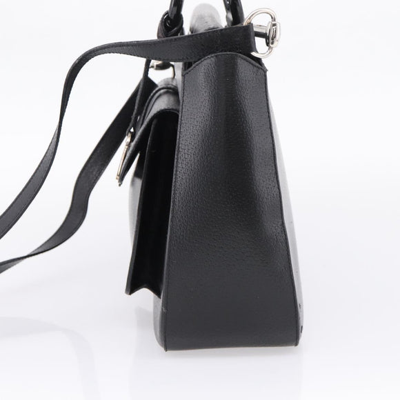 GUCCI Hand Bag Leather 2way Black Silver 000 2058 0307 5 Auth ep16094