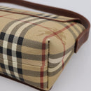 BURBERRY Nova Check Hand Bag PVC Beige Gold Auth ep16099V-15