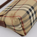 BURBERRY Nova Check Hand Bag PVC Beige Gold Auth ep16099V-16