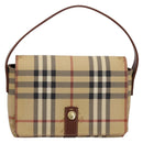 BURBERRY Nova Check Hand Bag PVC Beige Gold Auth ep16099V-13