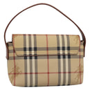 BURBERRY Nova Check Hand Bag PVC Beige Gold Auth ep16099V-2