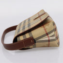 BURBERRY Nova Check Hand Bag PVC Beige Gold Auth ep16099V-3