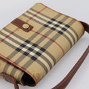 BURBERRY Nova Check Hand Bag PVC Beige Gold Auth ep16099V-6