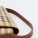 BURBERRY Nova Check Hand Bag PVC Beige Gold Auth ep16099V-8