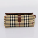 BURBERRY Nova Check Hand Bag PVC Beige Gold Auth ep16099V-5