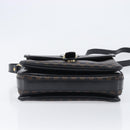 CELINE Macadam Canvas Shoulder Bag PVC Leather Black Gold Auth ep16100-11