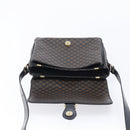 CELINE Macadam Canvas Shoulder Bag PVC Leather Black Gold Auth ep16100-19