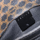 CELINE Macadam Canvas Shoulder Bag PVC Leather Black Gold Auth ep16100-20