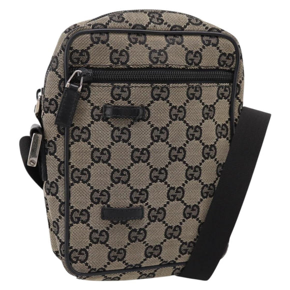 GUCCI GG Canvas Shoulder Bag Beige Silver 018 1619 Auth ep16101