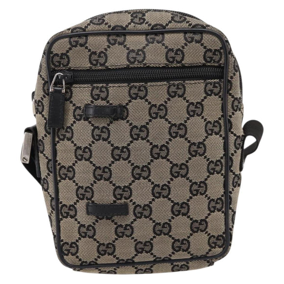 GUCCI GG Canvas Shoulder Bag Beige Silver 018 1619 Auth ep16101